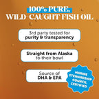 Omega 3 Fish Oil for Cats & Dogs (16oz), Wild Caught Omega 3 Fish Oil for Dogs Skin and Coat Supplement, Supports Shedding, Skin & Coat, Immunity, Joint, Brain & Heart, EPA + DHA