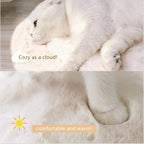 SHENGOCASE 2-Pack 13.8" Round Faux Rabbit Fur Cat Dog Bed Cushion Pad Mat, Cat Tree Tower Replacement Cushion Pad, Pad for Window Perch, Cat Dog Carrier House Cage Crate Kennel Furniture