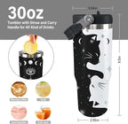 Cat Tumbler with Lid and Straw 30oz Stainless Steel Cute Water Bottle Cup Funny Cat Gifts for Women