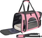 Expandable Cat Carrier for Travel, Soft-Sided Pet Carrier for Cats and Small Dogs, Airline Approved, Comfortable & Breathable Cat Carrying Bag with Adjustable Strap for Daily Use & Airplane(Pink)