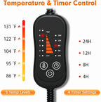 Vannon Pet Heating Pad, Heated Cat Dog Bed with Chew Resistant Cord, 5 Timer and 6 Level Temperature Indoor Warming Mat for Small Dogs and Cats, Waterproof & Overheat Protection, 17.7" × 17.7"