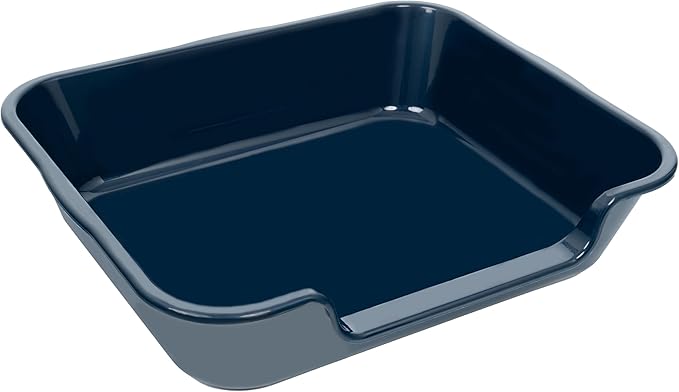 1 Pack Extra Large Dog Litter Box Pan Tray (ABS Material), Low Entry Jumbo Senior Litter Boxes for Multiple Kitten Big Cats, Pet Safe Indoor Dog Potty (Dark Blue, 24" L x 20" W)