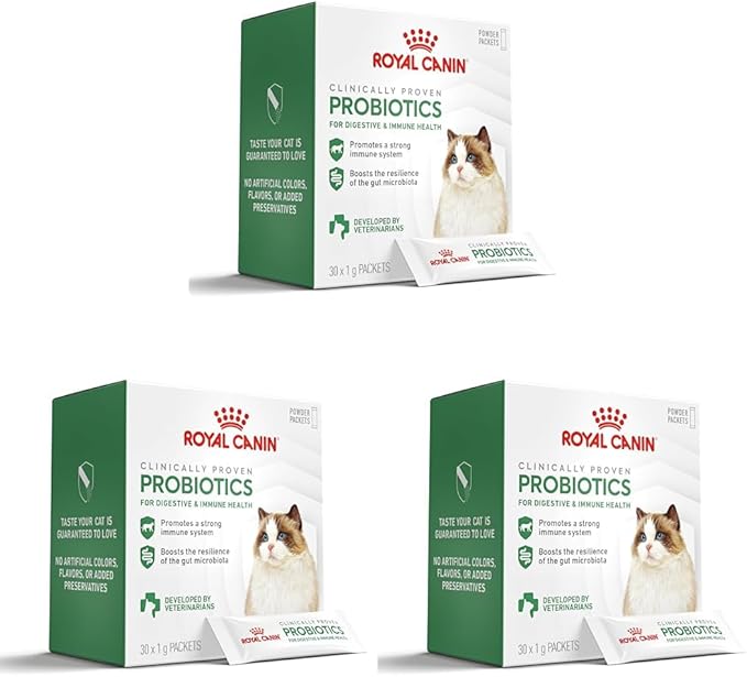 Royal Canin Probiotics for Cats Digestive and Immune Health Powder Supplement for Cats of All Ages, 30 Count (Pack of 3)