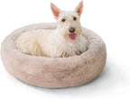 Best Friends by Sheri SnuggleSoft Faux Fur Calming Donut Bed for Dogs, Brown, Small, 23" x 23"
