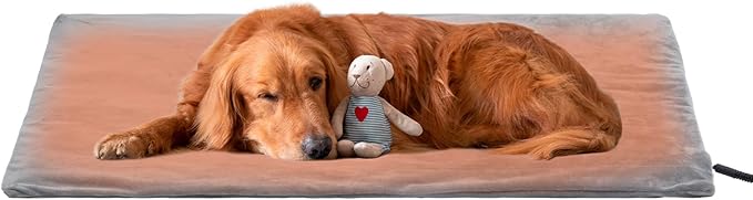 Cat heating Pad, 9 adjustable temperature, Pet heating pad, timer, removable washable waterproof heating cat bed, chewable cord, electric heating pad for cat (Grey, 35.0"L x 24.0"W x 0.6"TH)