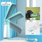 Dog Water Bottle Portable for Walking Pet Travel 19 OZ Leak proof Water Bottle Bowl with Drinking Feeder Cat Puppy Water Dispenser for Hiking Camping Blue