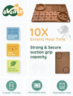 Slow Feeder Bowl, Silicone Lick Mat with Suction Cups for Dog Cat, Snuffle Mat for Pet Smell Training, Puzzle Toys for Bored Puppy, Interactive Sniff Mat for Slow Eating and Keep Busy, Brown