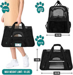 PetAmi Airline Approved Pet Carrier for Cat, Soft Sided Dog Carrier for Small Dogs, Cat Travel Supplies Accessories for Indoor Cats, Ventilated Pet Carrying Bag Medium Large Kitten Puppy, Large Black