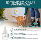 Cat Calming Diffuser for Stress Relief - Natural Cat Deterrent Spray to Reduce Stress, Spraying & Aggressive Behavior - Easy-to-Use Cat Diffuser Calming Solution for a Peaceful Home. 60 Day Supply