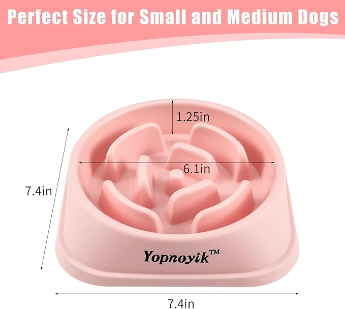 Slow Feeder Dog Bowls for Healthy Eating, Non-Slip and Anti-Choking Design, Reduces Bloating & Overeating for Medium Dogs and Cats, Easy to Clean