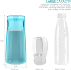 Portable Dog Small Animals Water Bottle for Walking 19 OZ or 12 OZ Pet Water Bottles for Puppy Medium Large Dogs Little Animals Water Dispenser Dog Small Animals Water Bowl (19OZ Blue)