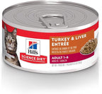 Hill's Science Diet Adult 1-6, Adult 1-6 Premium Nutrition, Wet Cat Food, Turkey & Liver Minced, 5.5 oz Can, Case of 24