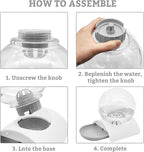 Hamiledyi Automatic Water Dispenser for Dogs and Cats Pet Water Dispenser 2.8 Liter Pet Gravity Water Station Spill-Proof Spherical Waterer Pets Water Bottle for Puppies Kittens Rabbits (Grey)