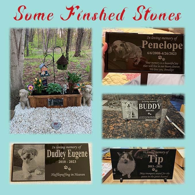 ILoveU Personalized Pet Memorial Stones, Memorial Plaque for Pets, Dog, Cat, Black Granite Memorial Garden Stone Engraved with Photo, Dog Memorial Grave Markers Pet Memorial
