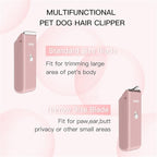 2-in-1 Professional Dog Grooming Kit - Low Noise, Waterproof, USB Rechargeable, and Safe Ceramic Blade - Gift for Dogs and Cats (Pink)