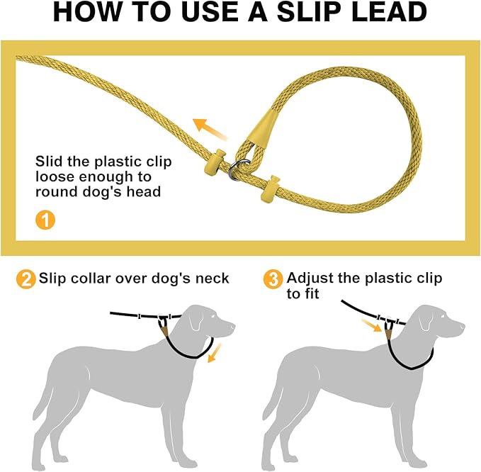 Lynxking Dog Leash Slip Lead Reflective Breathable Rope Comfortable Strong No Pull Slip On Pet Training Lead for Dogs