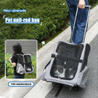 Pet Trolley Bag Cat Dog Travel Bag Portable & Breathable Pet Carrier Backpack - Lightweight Dual-Shoulder Design for Easy Travel with Your Beloved Companion Scalable Pull Rod pet Bag (Grey)