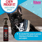 EQyss Chew Proof It! Anti-Chew Spray - Stop Your Pet from Chewing Shoes, Furniture, Carpet, all Surfaces - Safe for Indoor & Outdoor Use, Non-Staining