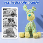 Indestructible Dog Toys,2025 New Dogs Plush Toy for Aggressive Chewers,Squeaky Durable Chew Toy for Indoor Pups Teething,Stuffed Toys for Small Medium Large Animals (Brown Dog+Giraffe)