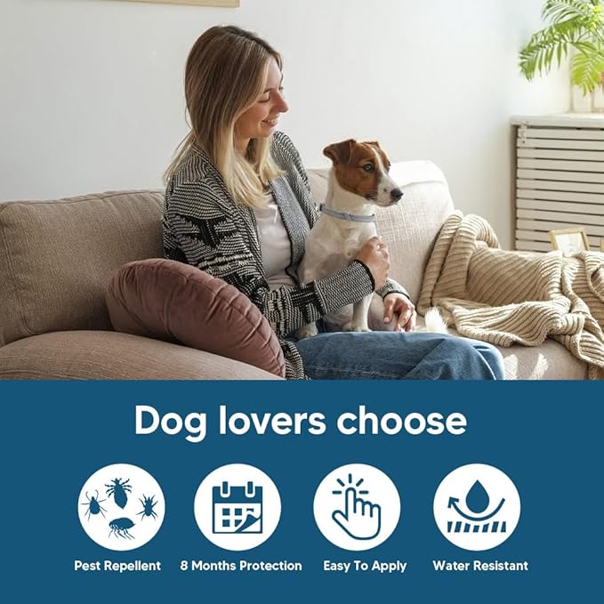 Flea Collar for Small Dogs, Tick Collars for Puppy, Small Dog Flea Collar Under 18 lbs, 8 Months Protection (Pack of 2)