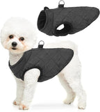 SCENEREAL Winter Dog Vest Coat with Built-in Harness, Warm Puppy Jacket for Small & Medium Dogs, Cold Weather Coat with Zipper, Fleece Puffer Vest, Windproof Snow Clothes