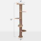 On2Pets Skyline Premium Sisal Cat Scratcher (Wall-Mounted 5 Level Cat Activity Tree)