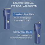 2 in 1 Prowerful Home Professional Dog Grooming Kit Clipper Low Noise USB Rechargeable Gifts for Dog Cat Blue,MTS006