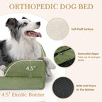 Comfort Expression Waterproof Dog Beds for Large Dogs, Orthopedic Large Breed Dog Beds, Comfy Pet Bed Sofa with Washable Removable Cover & Non-Slip Bottom(Light Green)