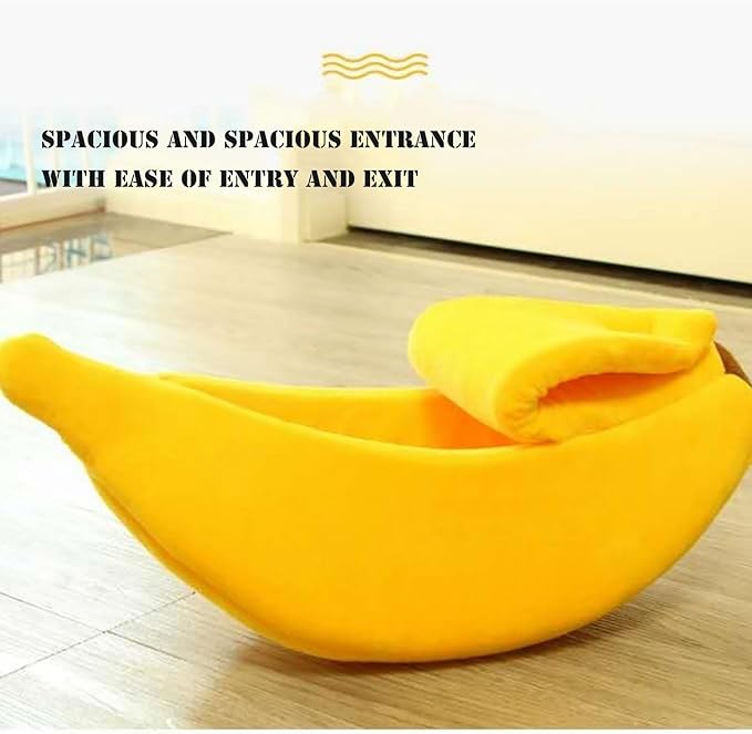 Banana Pet Bed Cute Funny Banana Bed Large Size for Dogs, Indoor Cats, Christmas Pet Bed Lovely Pet Supplies for Dogs Puppies