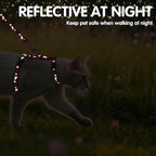 PAWCHIE Cat Harness with Leash and Collar Set - Escape Proof Adjustable H-shped Cat Harness with Star and Moon Pattern Glow in The Dark for Kitty Outdoor Walking