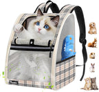 Pawaboo Cat Carrier Backpack, Pet Carrier Backpack for Kitties Small Dogs Puppies, Breathable Cat Bag Carrier, Small Dog Travel Backpack Carrier for Kitten Puppy Bunny, up to 22lbs, Apricot