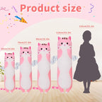 Long Plush Cat Pillow: Cute Plush Cat Toy Doll, Stuffed Animal Cat Hugging Pillow for Sleeping, Gift for Kids and Girls (Pink, 90cm/35.4in)