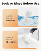 oneisall Cat Water Fountain Filters Replacement, 4 Pack for 67oz/2L Stainless Steel Fountain, Easy to Install and Clean