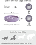 Ceramic Maze Dog Slow Feeder with Non-Slip Silicone Rim – Heavy-Duty Stoneware Bowl with Puzzle Pattern for Bloating & Obesity Prevention (Purple-S)