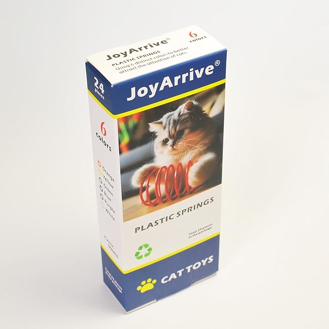 24Pcs 6 Colors Box Stored Springs for Indoor Cats Playing, Interactive Kitten Spiral, Coil Toys, Cat Self-Play Toys, Cat Biting, Swatting, Hunting, Indoor Kitten Springs