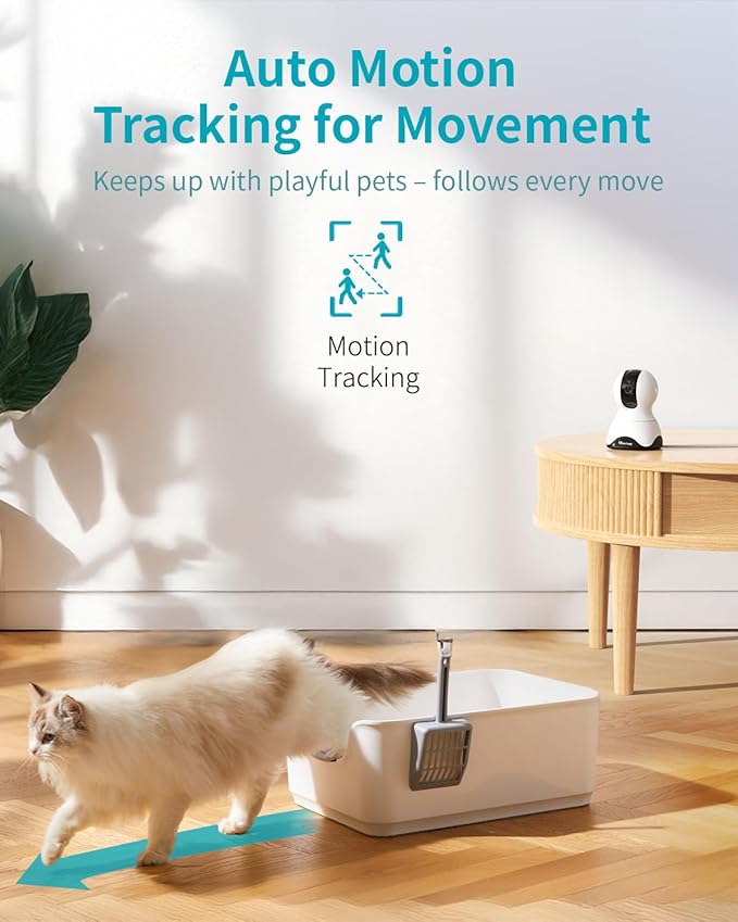 VIMTAG Indoor Pet Camera, 2.5K Dog Camera with Phone App, 360° Pan/Tilt Cameras for Home Security Cat Baby, Night Vision, Motion Tracking & AI Detection, 2-Way Audio, 5G/2.4G WiFi, SD/Cloud Storage