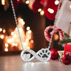Infinity Paw Print Necklace for Women Sterling Silver Heart Cat Dog Paw Necklace Pawprint Necklaces Pendant Jewelry Christmas Mothers Day Gifts