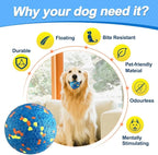 Dog Balls, Indestructible Tennis Balls for Dogs, Durable Bouncy Dog Toy Balls for Aggressive Chewers, Interactive Dog Toys for Fetch Game, Lightweight Floating Dog Toys