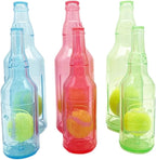 Wine Bottle Dog Toy, Fun Interactive Cute Squeaky Dog Toys with Tennis Ball Inside, Ideal for Large/Medium/Small Dogs to Fetch Games and Bonding Time, Not for Heavy Chewers, Large-Blue