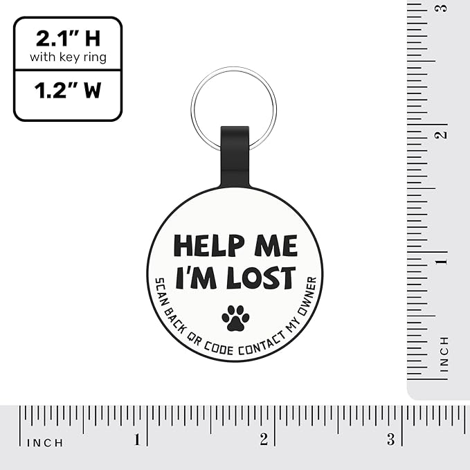 MYLUCKYTAG Silent Silicone QR Code Dog Tags - Scan QR for Instant Pet Location Alerts