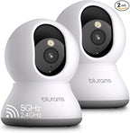 blurams 5G Cameras for Home Security, 2K Pet Camera with Phone App, 360° PTZ Indoor Camera w/Dual-Band WiFi6, Free Human/Motion/Sound Detection, 2-Way Talk, Night Vision, Works with Alexa, 2Pack