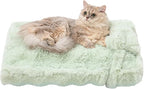 Jiupety Cat Beds for Indoor Cats Calming Pet Beds, Mattress with Pillow for Crate, Anti-Slip Comfy Pet Sleeping Mat. for Cat and Puppies Up to 10 Lbs, S(12"*18"*1.5"), Green.