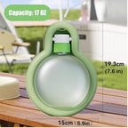 17OZ Portable Foldable Pet Dog Walking Water Bottle, Pet Travel Water Dispenser for Outdoor Walking, Hiking, and Travel Gravity Water Kitten Drinker(Green)