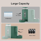 Gardner Pet Automatic Gravity Pet Feeder, 0.8 Gallons*2 Dog Feeder and Water Dispenser Set 100% BPA-Free, 2-in-1 Gravity Feeder with Stainless Steel Bowl for Dogs, Cats, Rabbits, Puppies (Green)