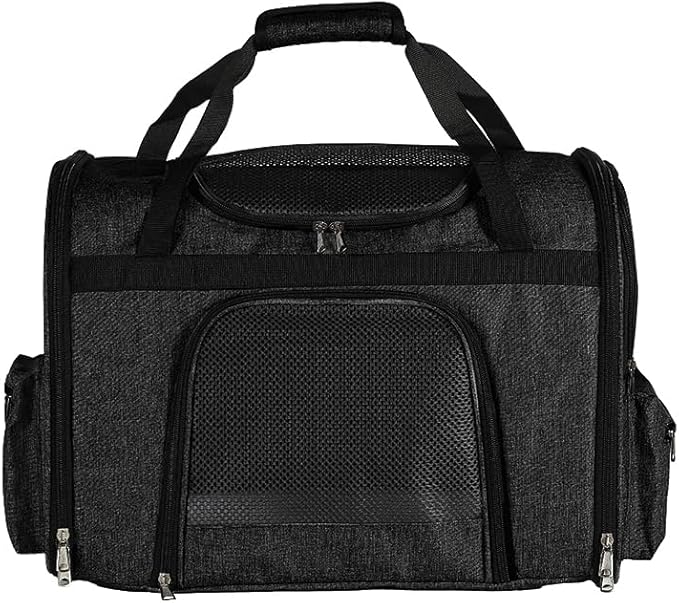pet Bag Multi Purpose pet Bag Collapsible Portable for Dog cat go Out Traveling Carrier Backpack for Secret Adventures Cat and Dog (Black, L:20.1"X12.6"X16.1")