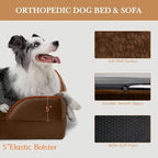 Comfort Expression XL Orthopedic Dog Beds for Extra Large Dogs, Waterproof Dog Bed with Bolster, Washable Dogs Bed Sofa Pet Beds with Removable Cover & Non-Slip Bottom(X-Large,Chocolate Brown)