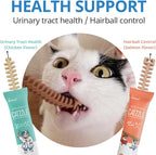 CATZZLE Cat Treats, Dental Chews for Indoor Cats, Cat Teeth Cleaning, Dental Care Snacks - Hairball Control (Salmon Flavor) (5 Sticks (Pack of 1))