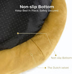 Cat Bed for Indoor Cats,Round Cat Bed for Small Pets,Washable Pet Bed with Non-Skid Bottom,Pet Bed for Puppy and Kitty,19 Inches,Yellow