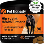 Hip & Joint Turmeric Health - Joint Supplement for Dogs, Omega-3 Fish Oil, Turmeric to Support Overall Health & Ease Stiffness - Advanced Pet Mobility Support - 90 Ct (Pumpkin)