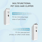 2-in-1 Professional Dog Grooming Kit - Low Noise, Waterproof, USB Rechargeable, and Safe Ceramic Blade - Gift for Dogs and Cats (White)